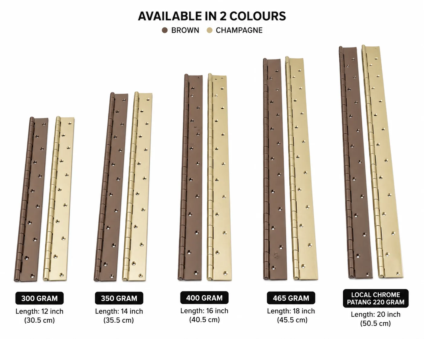 6 ft Continuous Piano Hinge (Kabza), 32 mm