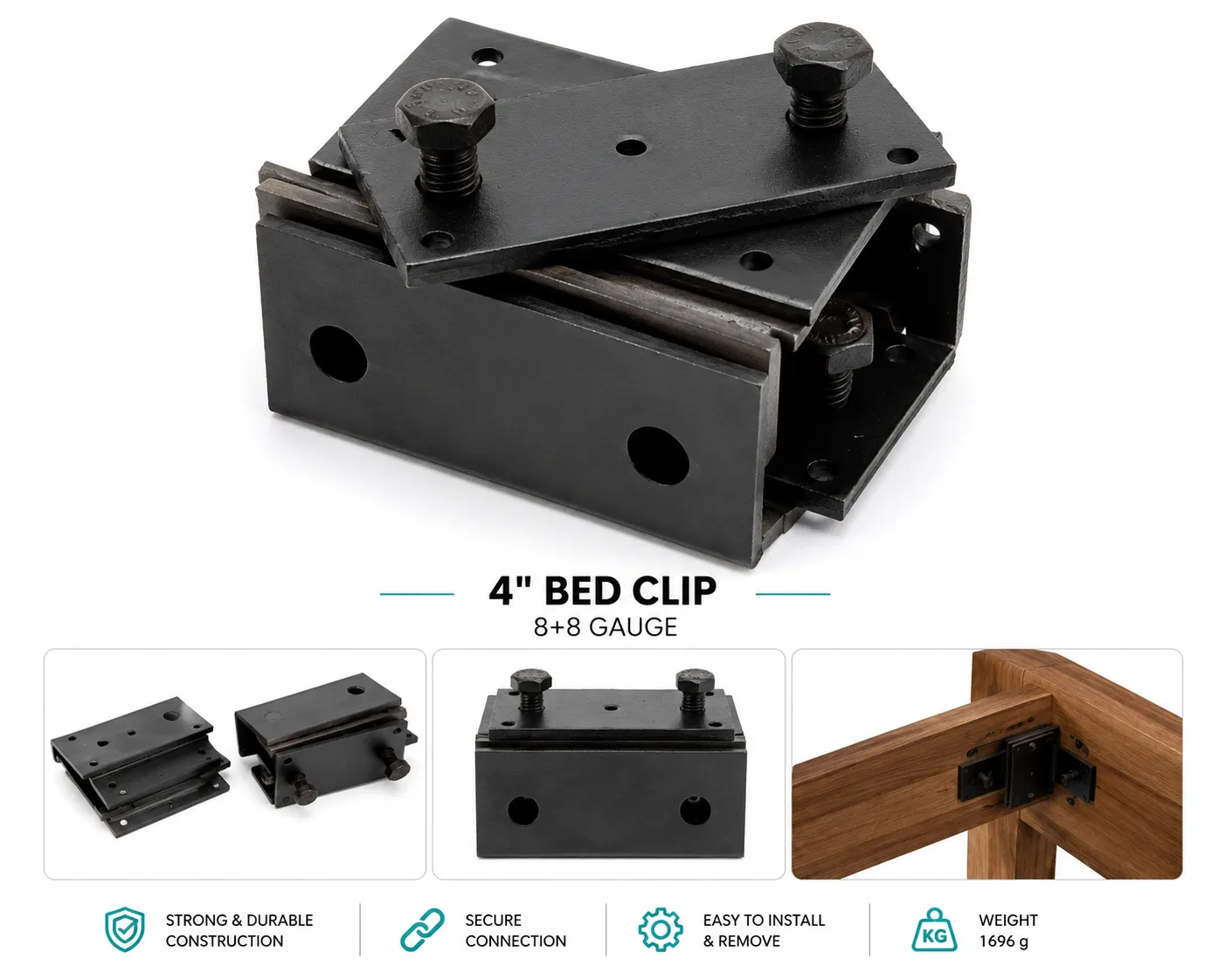 Heavy-Duty Bed Clip Set